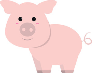 Cartoon pig. Vector illustration