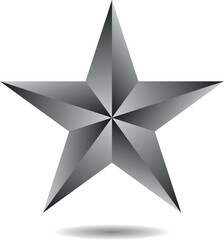 Black and White star. Golden Christmas star isolated on white background. Nice illustration of a 3d look Black and White star on white background. Star vector collection.