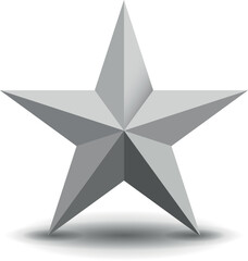 Obraz premium Black and White star. Golden Christmas star isolated on white background. Nice illustration of a 3d look Black and White star on white background. Star vector collection.