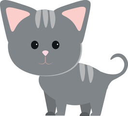 Gray cat. Vector illustration