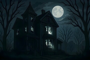 halloween background with haunted house