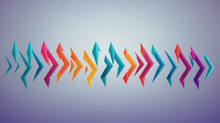 Colorful Geometric Arrows on Gradient Background