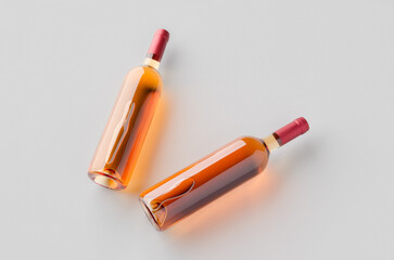 Rose wine glass bottle mockup