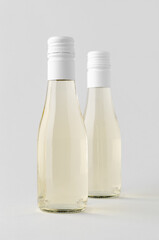 Small red and white wine bottle mockup, Burgundy Alsace Rhone shape, on neutral background