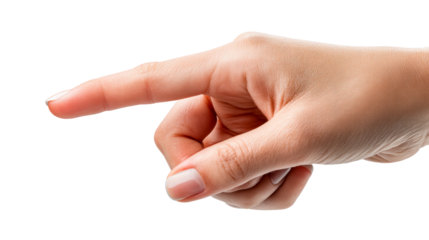 Close up of a person's finger pointing forward with detailed skin texture