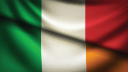 ireland and italy flag fusion design