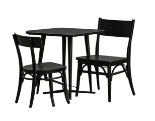 able and chairs icon. Black silhouette. Front side view. Vector simple flat graphic 