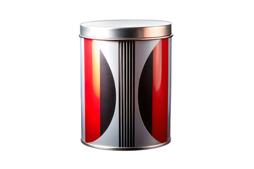 Fototapeta premium Cylindrical Tin Can with Abstract Geometric Design
