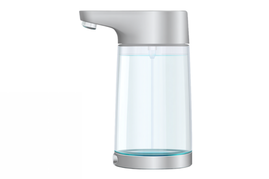 Modern automatic soap dispenser isolated on white transparent background