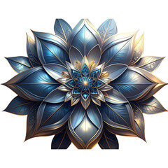 Futuristic metallic flower illustration