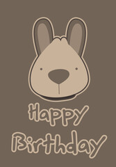 Birthday card with cute animal design concept