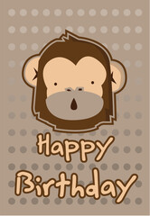 Birthday card with cute animal design concept