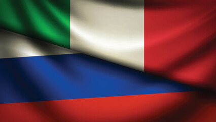 russia and italy flag fusion design
