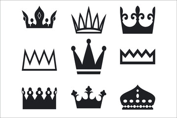 vector set of crowns 
