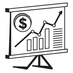 Successful financial growth concept shown by a business graph with a dollar sign