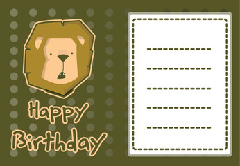 Birthday card with cute animal design concept
