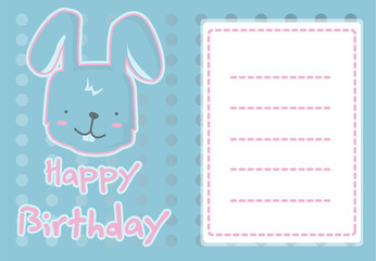 Cute Animal Birthday card vector Illustration Design