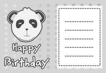 Cute Animal Birthday card vector Illustration Design