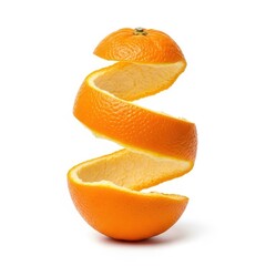 Orange peel spiral isolated on white background