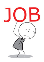 Stick Man as Businessman or Worker vector IIlustration with All condition at Jobs