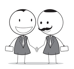 Stick Man as Businessman or Worker vector IIlustration with All condition at Jobs