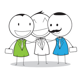 Stick Man as Businessman or Worker vector IIlustration with All condition at Jobs