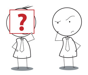 Stick Man as Businessman or Worker vector IIlustration with All condition at Jobs