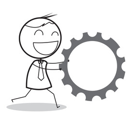 Stick Man as Businessman or Worker vector IIlustration with All condition at Jobs