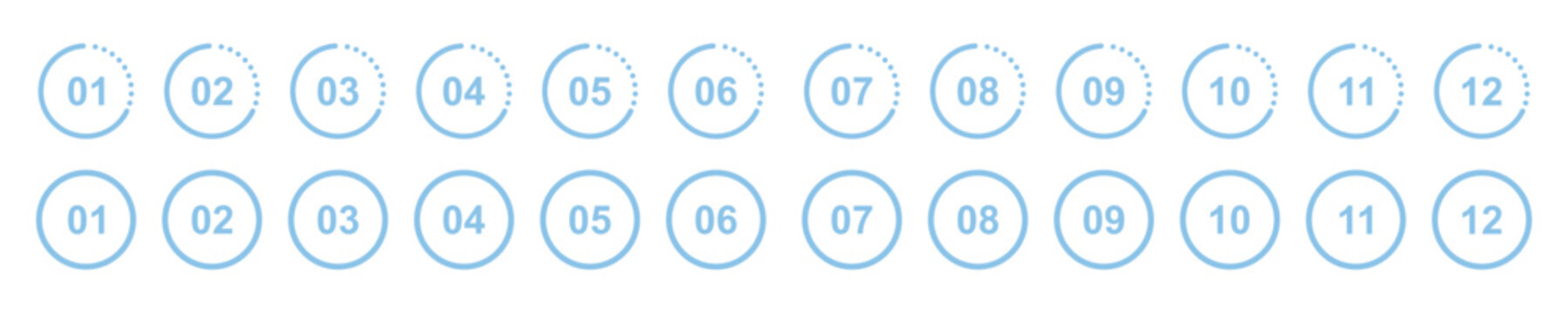Set of numbers . Number circles set1 to 10 . Set of Round 1-10 numbers icon for education.