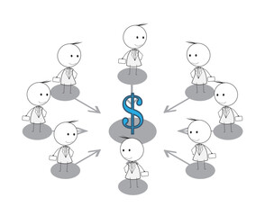 Stick Man as Businessman or Worker vector IIlustration with All condition at Jobs