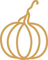 Outline Illustration of a Pumpkin