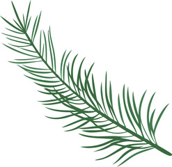 Naklejka premium Single evergreen branch isolated on white background isolated on transparent background