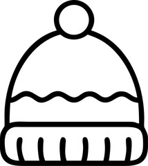 Cozy winter wool hat illustration isolated on white background isolated on transparent background