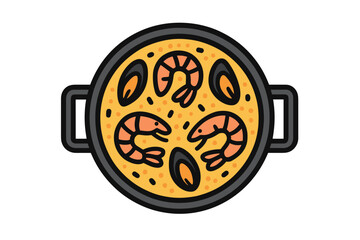Vector Illustration of Paella Pan Icon