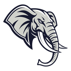 Naklejka premium Elephant Mascot Logo Vector, Powerful Tusks Esports Head Transparent