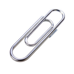 Transparent Paper Clip on White Background