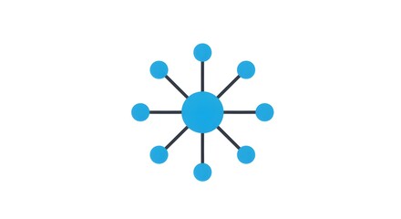 "Network Connectivity Icon Representing a Centralized Node with Multiple Connections, Data Network Architecture, Digital Communication, Network Topology, Distributed System, and Data Sharing Technolog