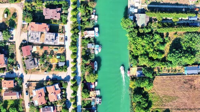 4K drone video of Agvs with its turquoise sea and magnificent rivers in Sile in Istanbul, Turkiye.