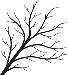 Fototapeta premium Bare Tree Branch Silhouette Illustration