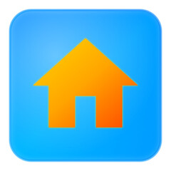 Vibrant home icon in blue gradient square, perfect for website design, real estate branding, and app interfaces, offering a modern, clean aesthetic