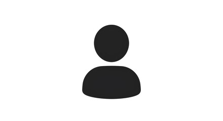 Simple black user silhouette icon on white background representing a generic human figure, commonly used for profiles, user accounts, avatars, identity placeholders, and minimalistic user interface de