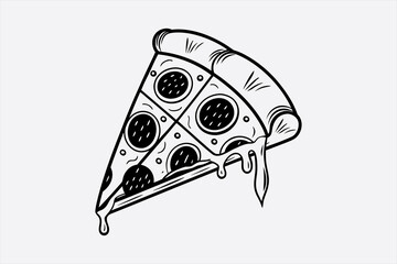 Pepperoni Pizza Slice Illustration