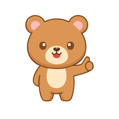 A cute bear character giving a thumbs-up gesture