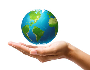 hand and globe icon vector  