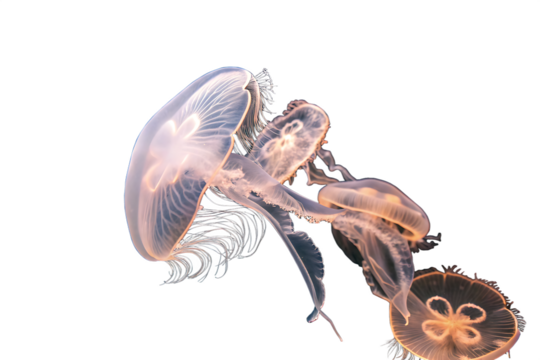 floating jellyfish swirling mysteriously around, abstract shape isolated on AI generated by PNG - Powered by Adobe