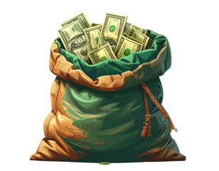 Money bag icon, Dollar sack money icon vector  