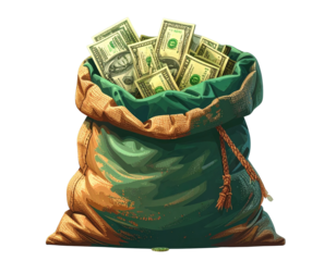 Money bag icon, Dollar sack money icon vector  