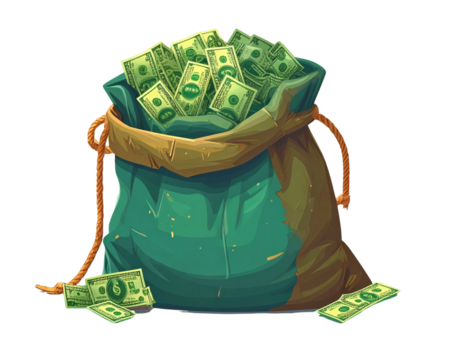 Money bag icon, Dollar sack money icon vector  