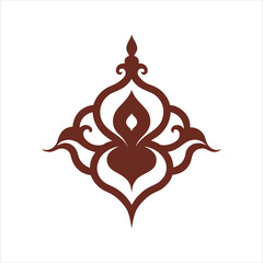 Vintage Motif Silhouette Line Art Pattern Vector