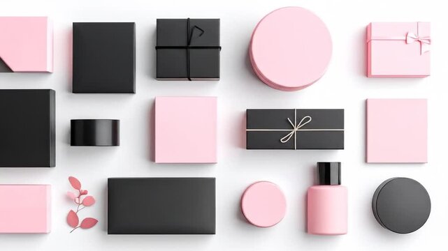 Pink and Black Gift Boxes and Containers